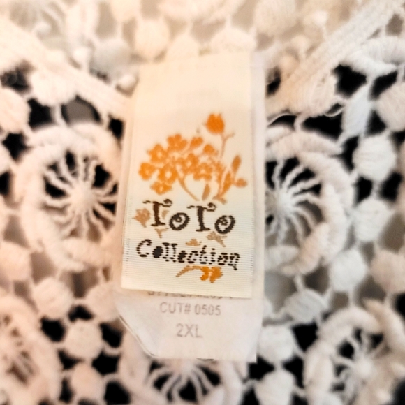 ToTo Collection Lace Shoulder Tank Top Color Black/White Size 2XL Used 1 time - Picture 3 of 6